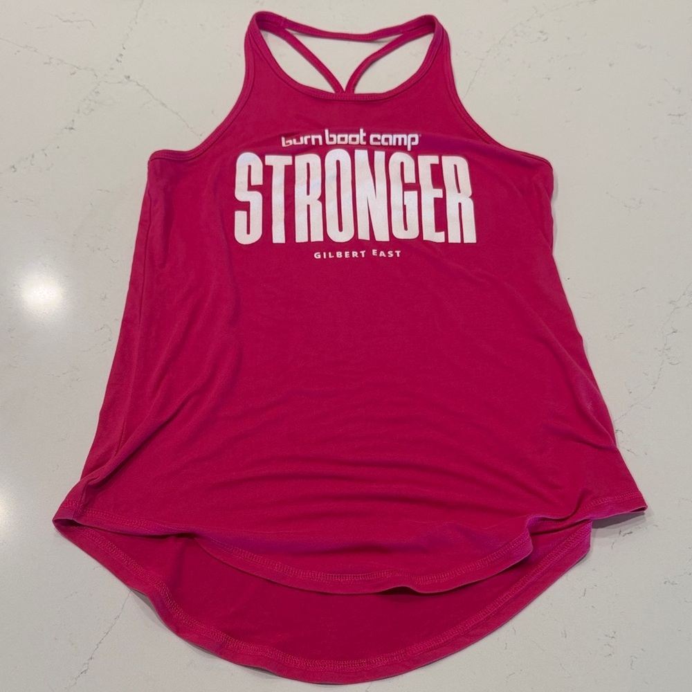 STRONGER Pink Racerback Workout Tank Top